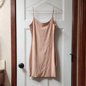 Active USA Light Pink Ribbed Mini Dress